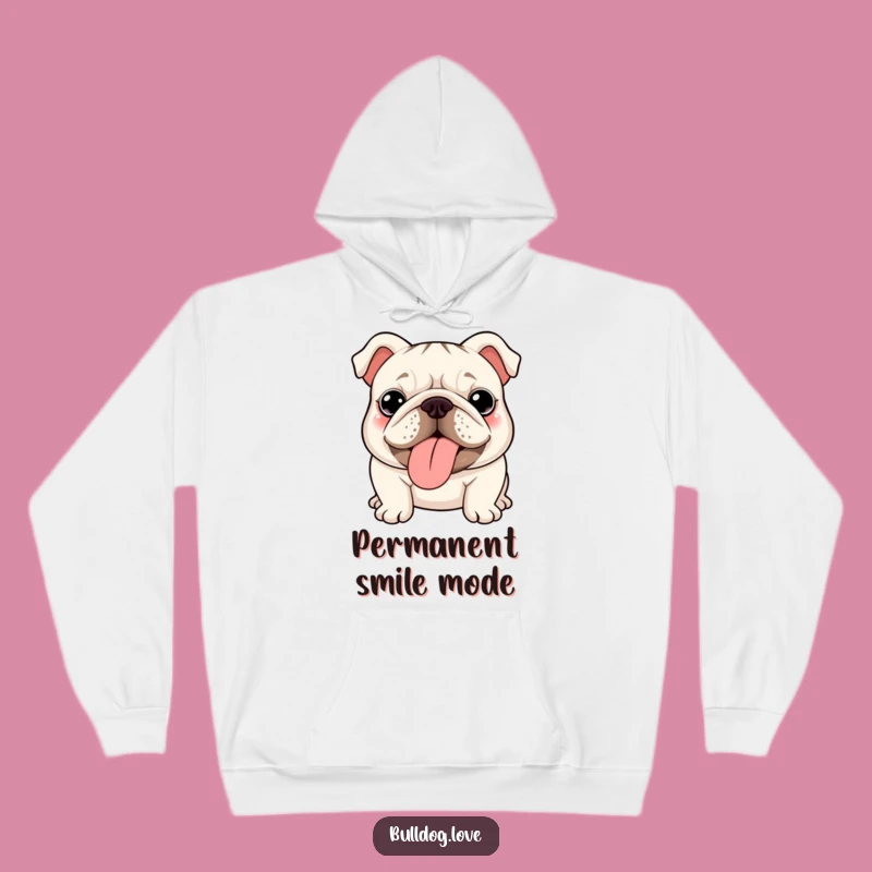 Cozy Kawaii Bulldog Wrinkles Funny Hoodie - Warm Bulldog Tongue Gift