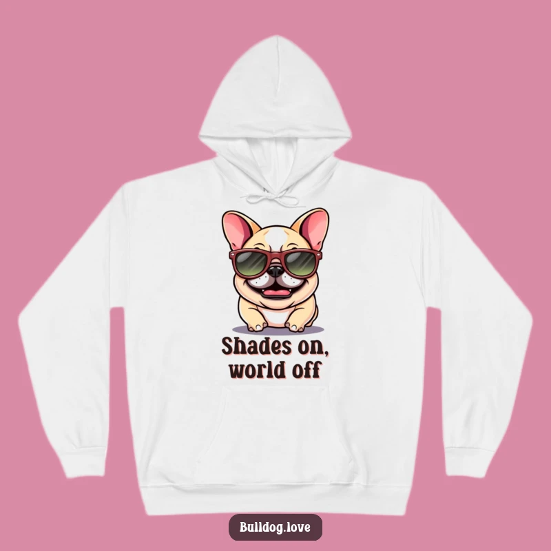 Funny Bulldog Sunglasses Hoodie: Giggling Pup's Cozy Cool, Hilarious Warm Wear, Perfect Gift!
