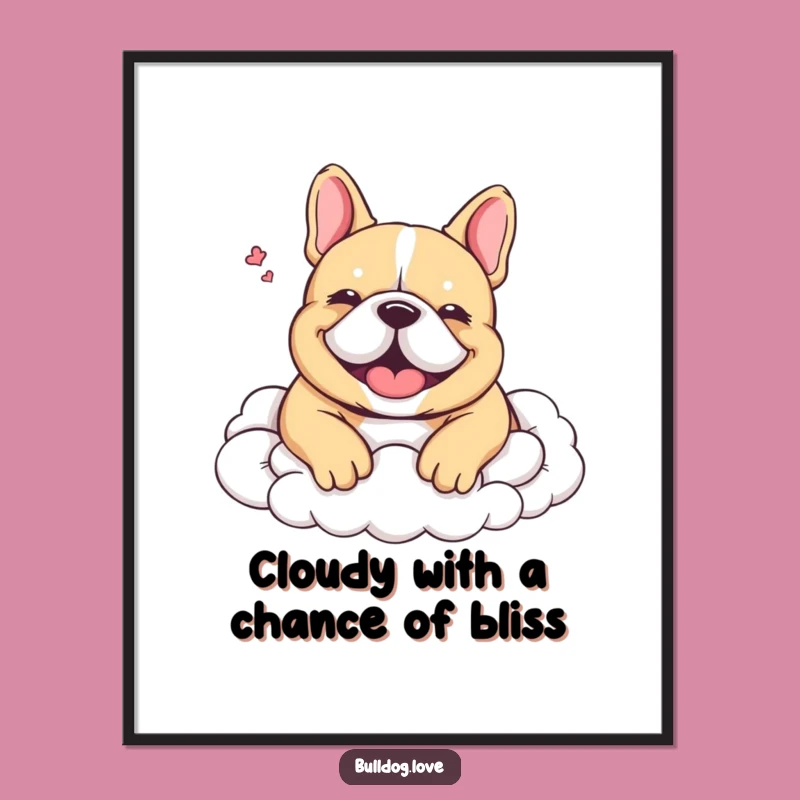 Free Printable Blissful Bulldog Wall Art: Cloud Nap Downloadable Serenity