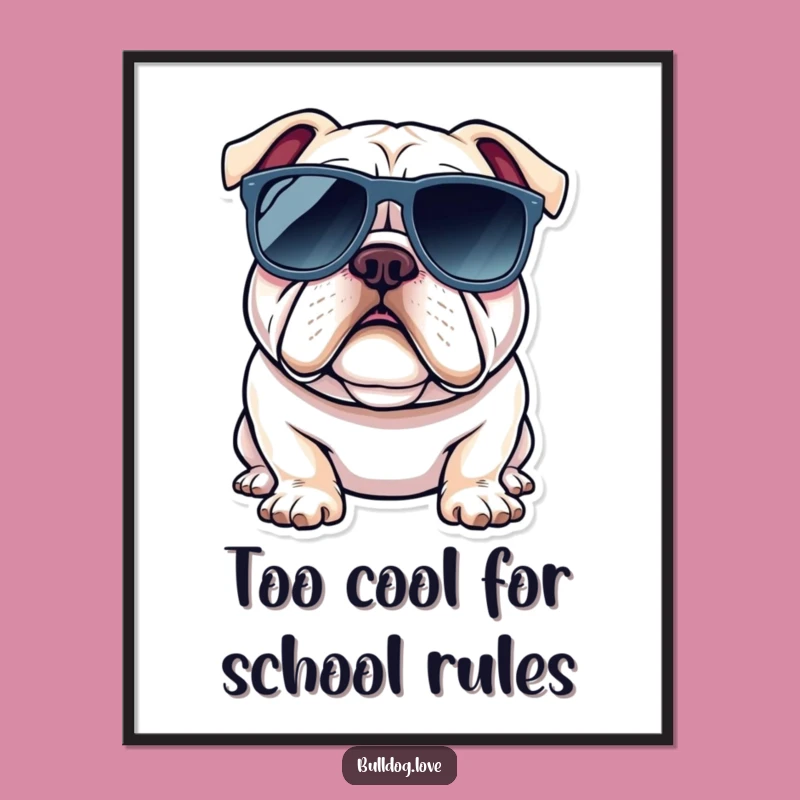 Free Printable Wall Art: Cool Bulldog Vibes Funky Downloadable Art