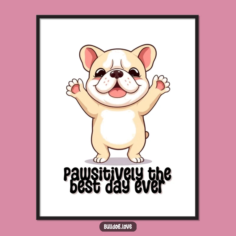 Free Printable Dancing Bulldog Wall Art - Joyful Downloadable Decor