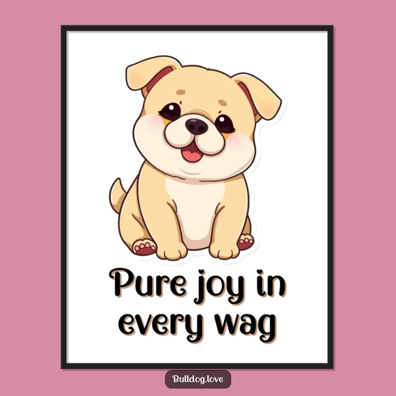 Free Printable Wall Art: Chubby Dog's Wagging Tail - Adorable & Funny Dog Art for Home