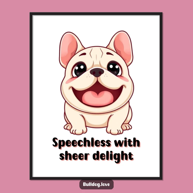 Free Printable Wall Art: Surprised Bulldog - Humorous Downloadable Art Gift
