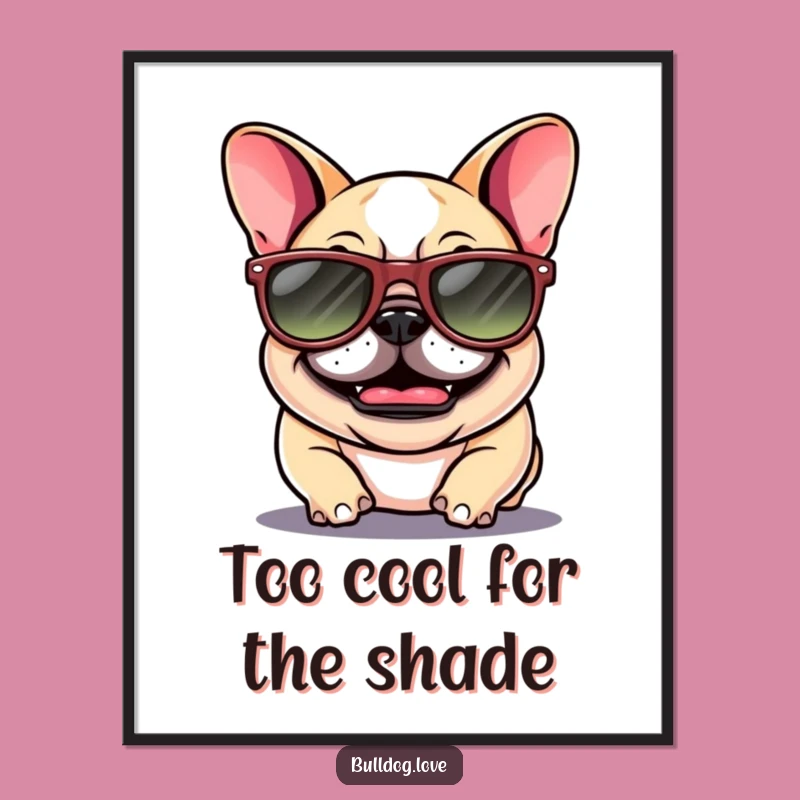 Funny Bulldog Wall Art Free Printable: Giggle Sunglasses Downloadable Decor
