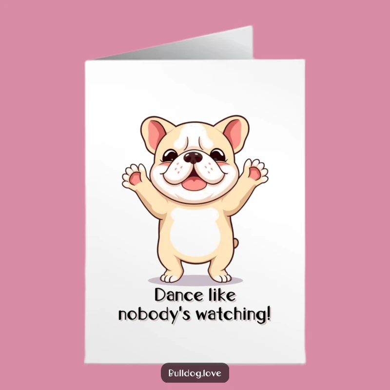 Free Printable Dancing Bulldog Birthday Card - Joyful Downloadable Gift