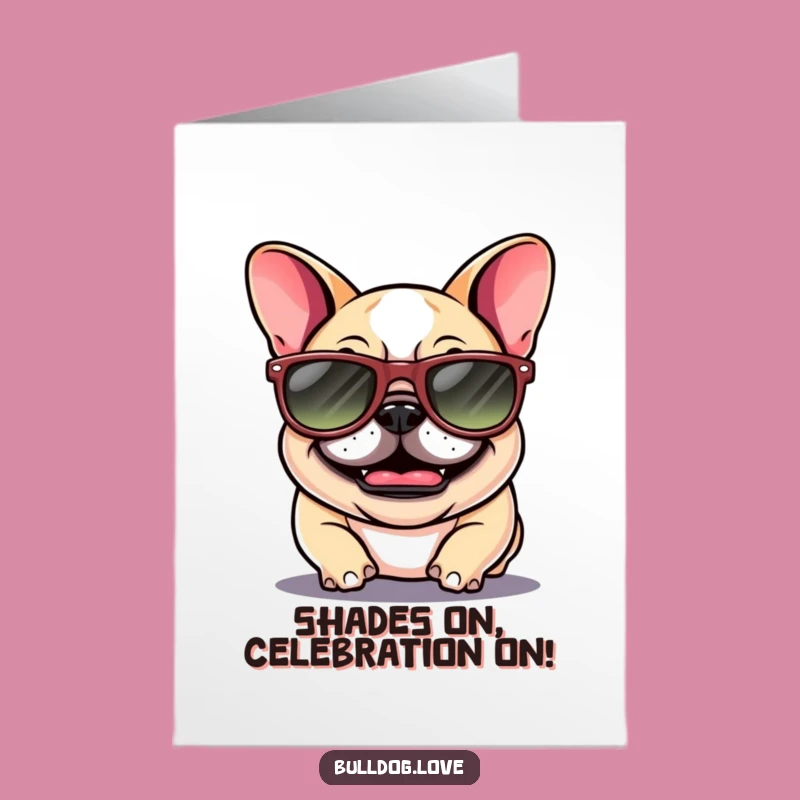 Cool Bulldog Congrats Card Free Printable: Giggle Sunglasses Downloadable