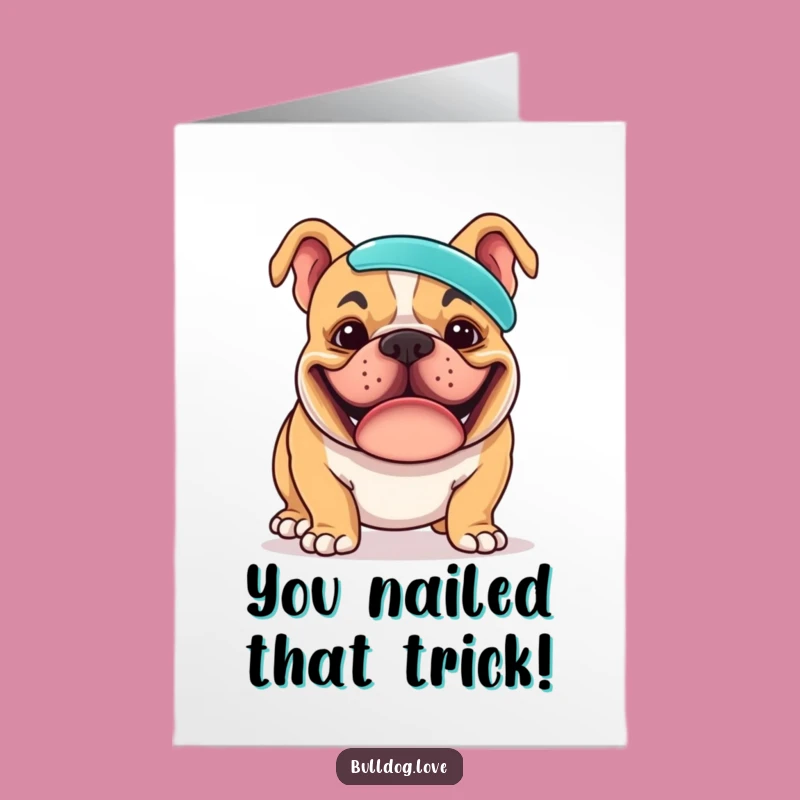 Free Printable Bulldog Congrats Card Funny Downloadable Gift for Triumphs