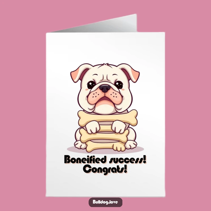 Free Printable Bulldog Congrats Card: Hilarious Bone Balancing Act Downloadable