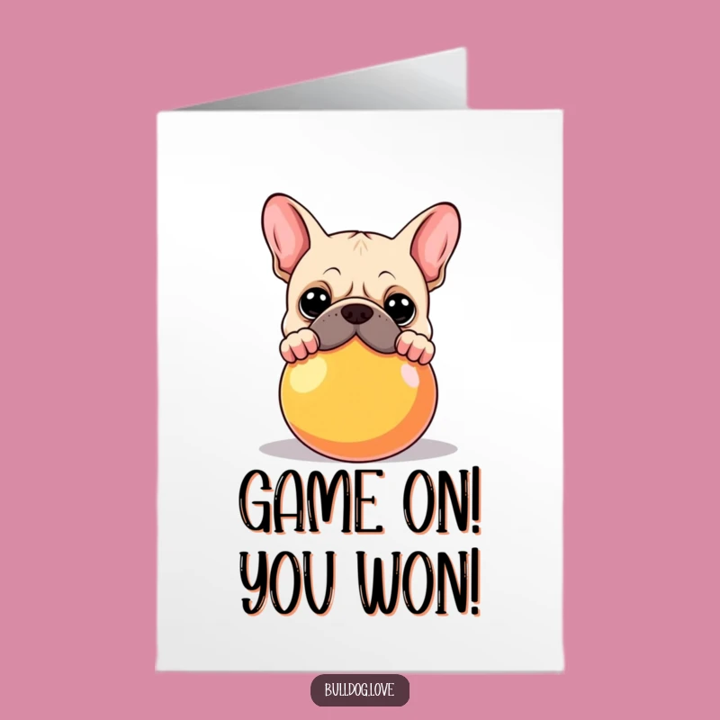 Free Printable Congrats Card: Bulldog Ball Peek, Fun Downloadable Surprise
