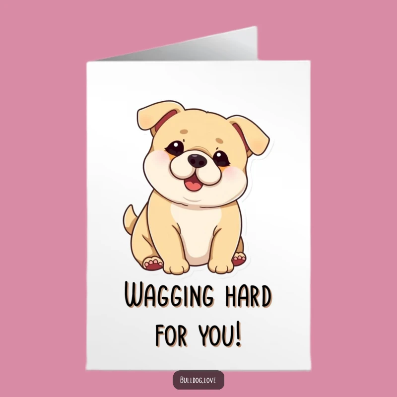Free Printable Congrats Card: Chubby Dog's Ecstatic Wagging - Humorous Downloadable Celebration