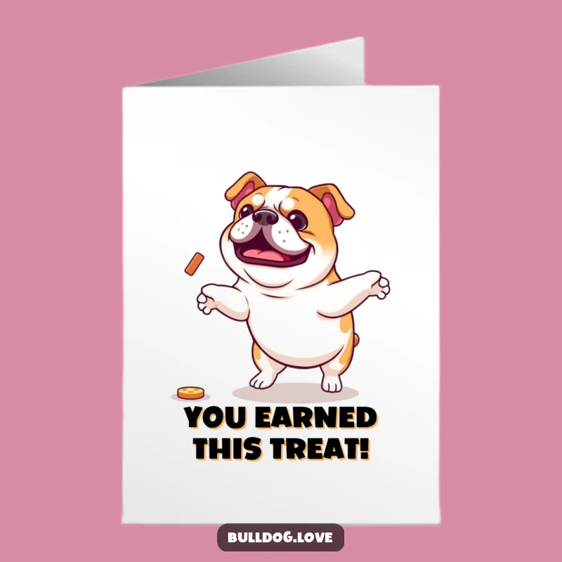 Free Printable Congrats Card: Joyful Bulldog Jump, Awesome Downloadable Surprise!