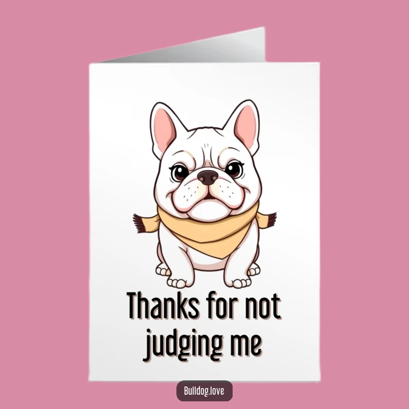 Free Printable Thank You Card: Adorable Bulldog Scarf, Heartfelt Downloadable Surprise