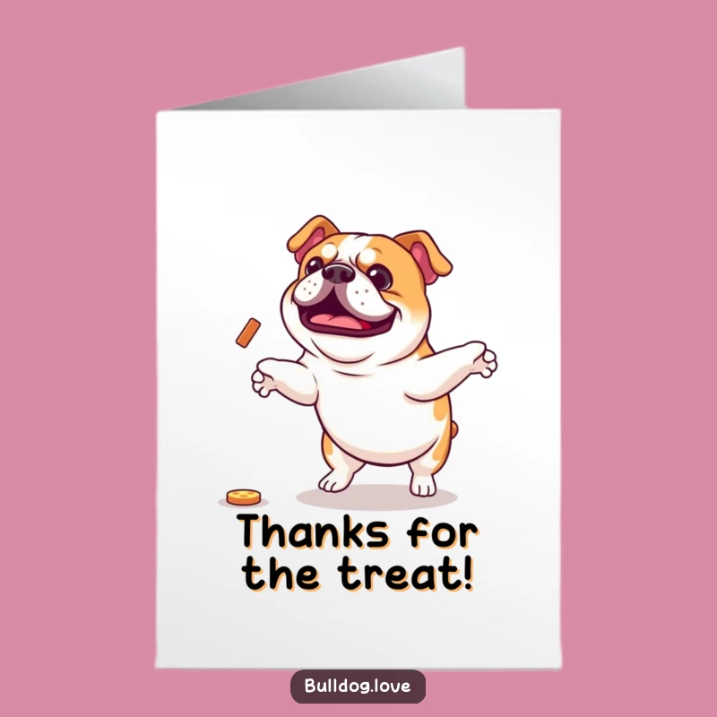 Free Printable Thank You Card: Grateful Bulldog Jump, Sweet Downloadable Note!
