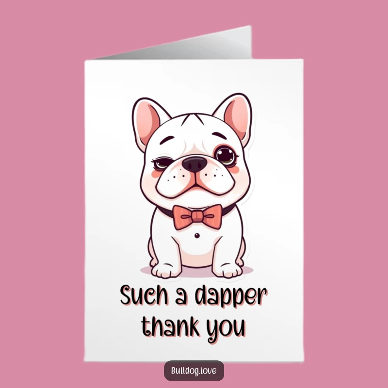 Free Printable Kawaii Bulldog Thank You Card - Sweet Downloadable Gift