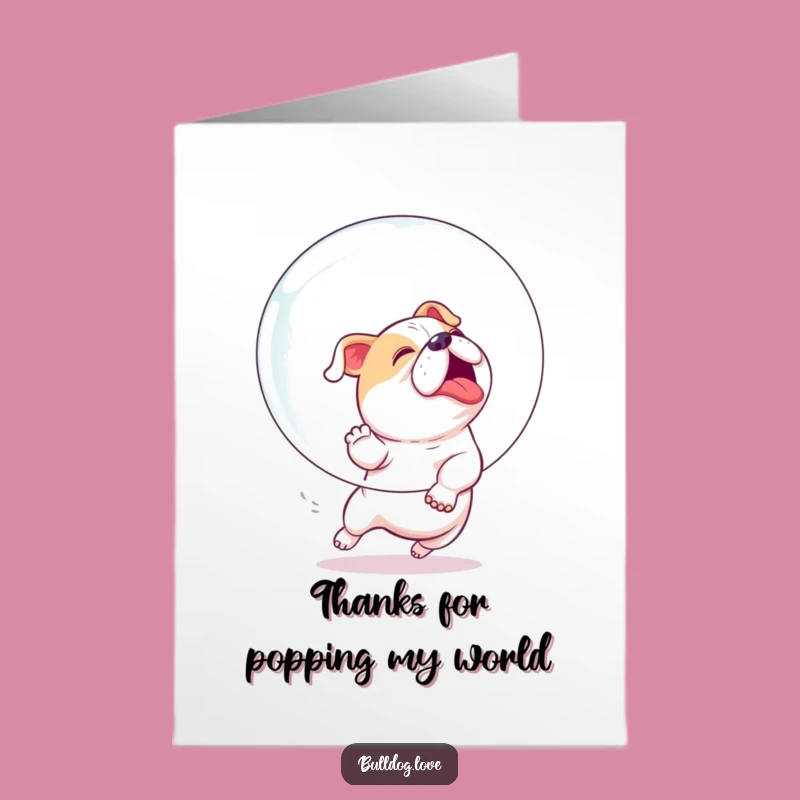 Free Printable Bulldog Bubble Thank You Card - Whimsical Downloadable Gift