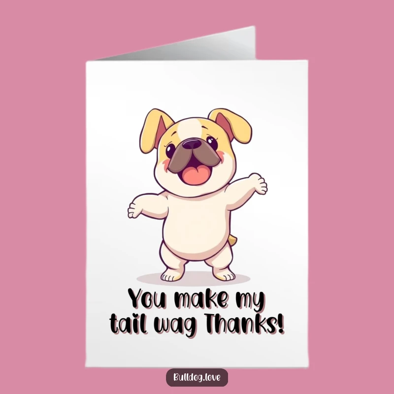 Free Printable Thank You Card: Dancing Bulldog's Floppy Fun - Downloadable Gratitude