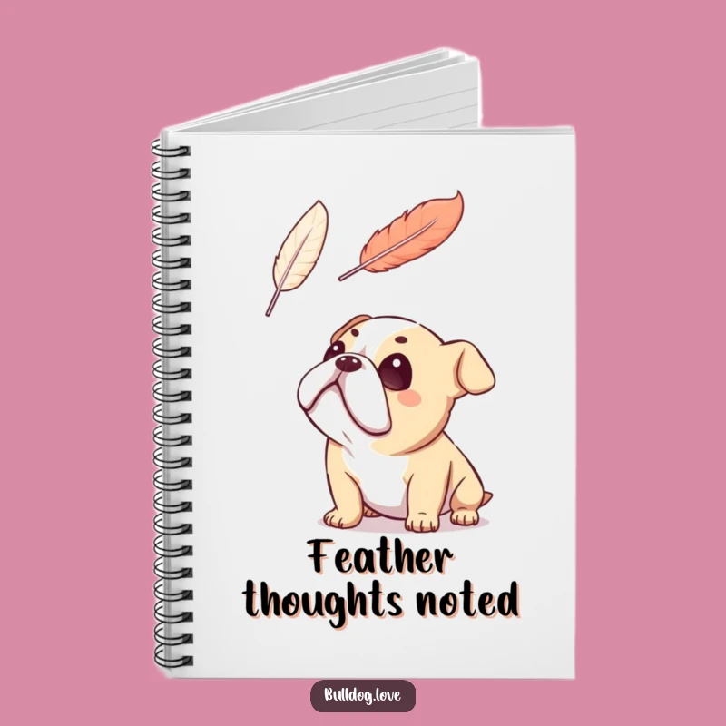 Funny Bulldog Feather Gaze Notebook: Capture Your Whimsical Thoughts