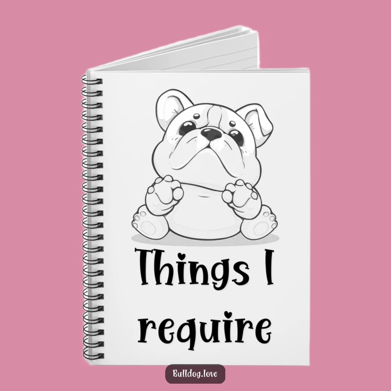 Funny Kawaii Bulldog Notebook: Paws Up Belly Rub Journal Gift