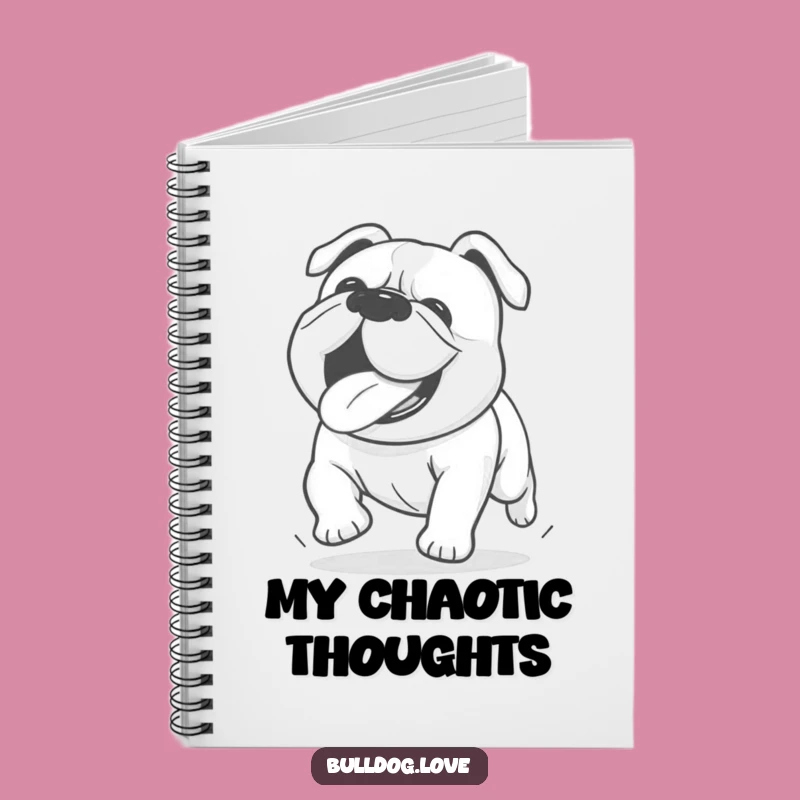 Funny Kawaii Bulldog Notebook: Tongue Out Running Journal Gift