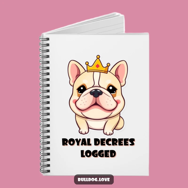 Funny King Bulldog Notebook: Royal Grin & Crown Journal, Hilarious Dog Gift for Ideas