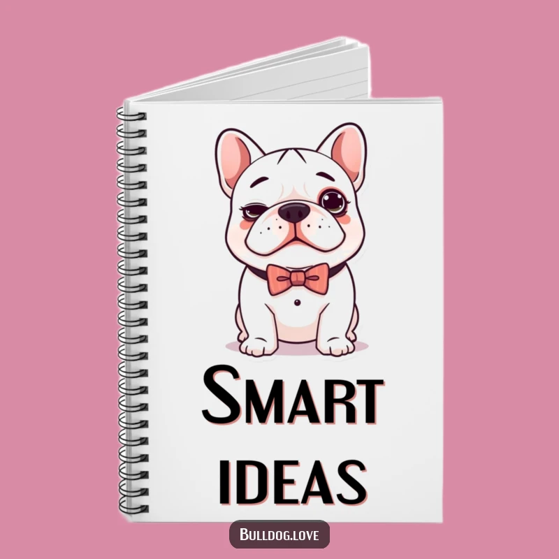 Funny Kawaii Bulldog Bow Tie Notebook - Jot Down Notes with Cute Style