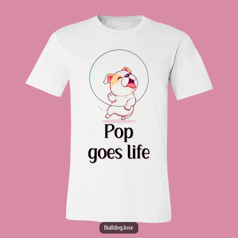 Funny Bulldog Bubble Chase T-Shirt - Wear Your Enthusiasm
