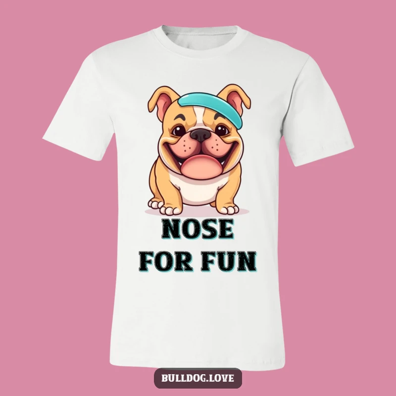 Funny Bulldog Frisbee Tee: Goofy Grins and Balancing Acts for Dog Lovers