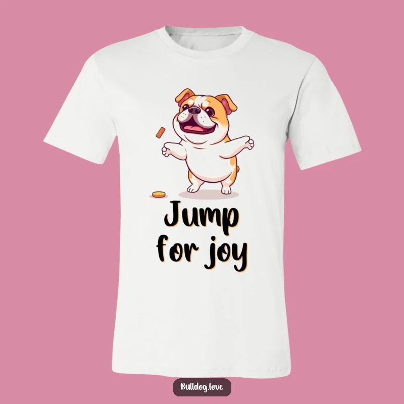 Funny Enthusiastic Bulldog Jump T-Shirt: Capture Pure Joyful Canine Energy Gift