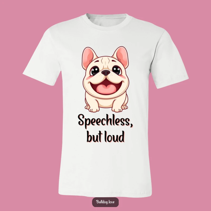 Funny Surprised Bulldog Woof T-Shirt: Excited Dog with Wide Eyes, Ideal Funny Gift for Dog Owners