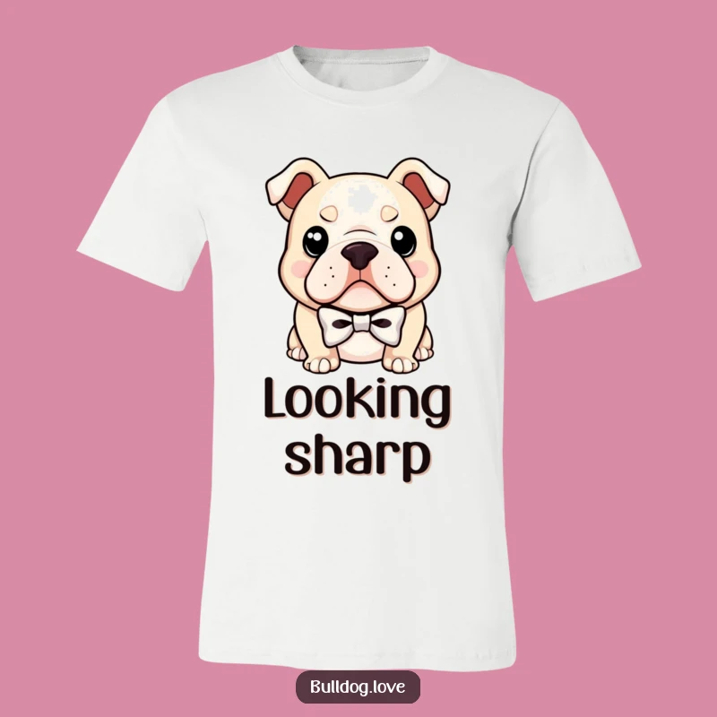 Funny Bulldog Bowtie Tee: Dapper Dog Style for Confident Wearers
