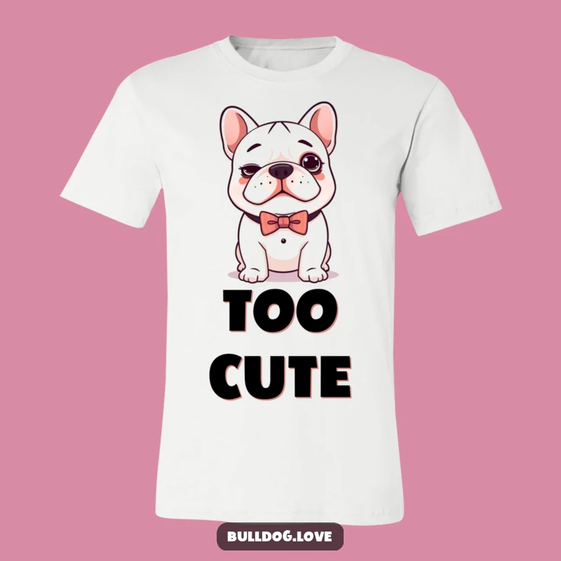 Funny Kawaii Bulldog Bow Tie T-Shirt - Dapper and Delightful Style