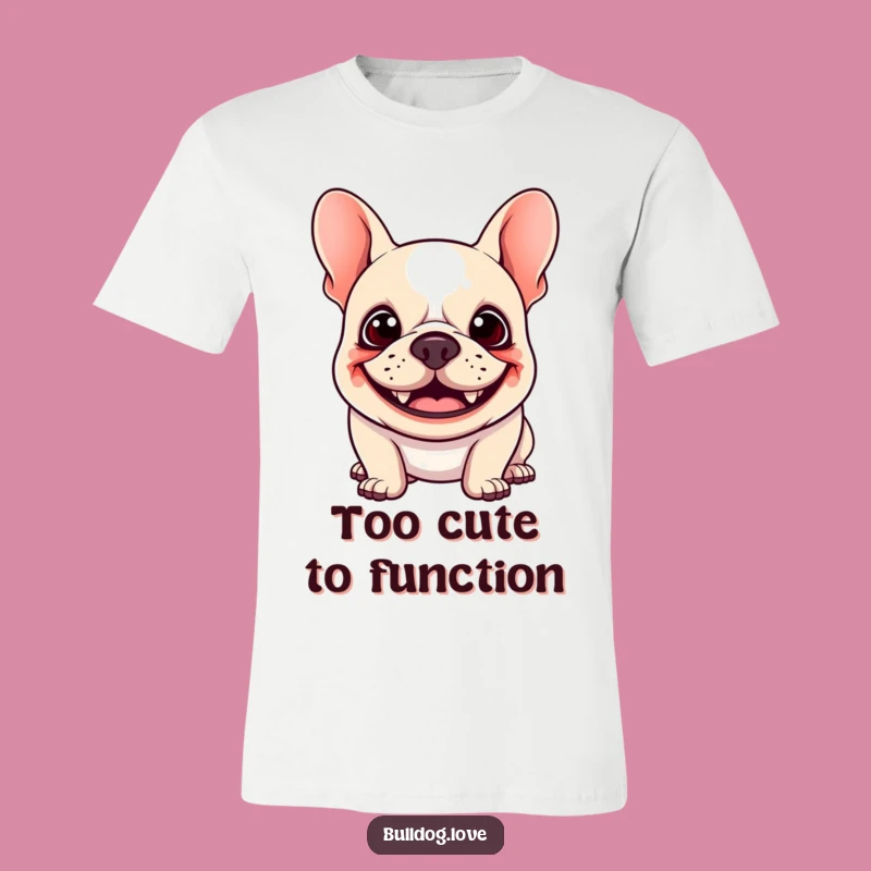 Funny Kawaii Bulldog T-Shirt - Floppy Ears, Goofy Grin, Ultimate Comfort Gift