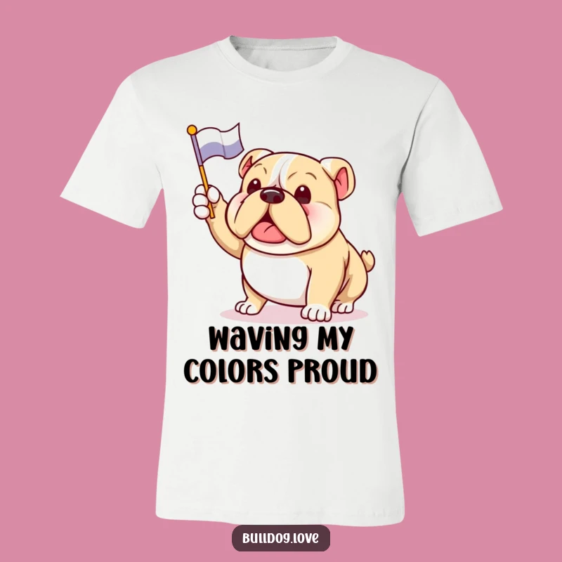 Funny Bulldog Flag Shirt: Enthusiastic Dog Lover Gift, Waving Fun