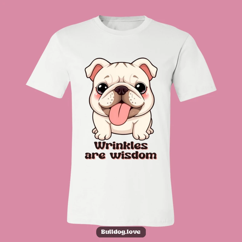 Funny Kawaii Bulldog Wrinkles T-Shirt - Cute Bulldog Tongue Out Tee Gift