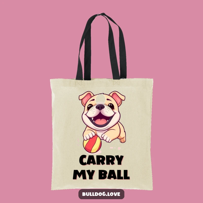 Funny Bulldog Pup Tote Bag: Grinning Dog, Chic Accessory, Perfect Gift