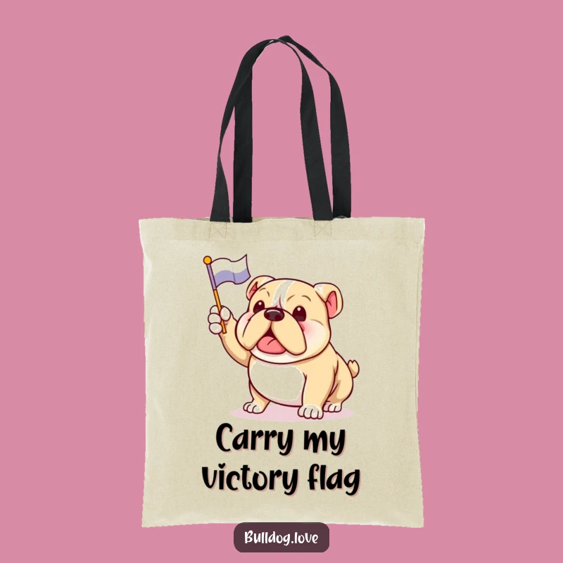Funny Bulldog Flag Tote Bag: Enthusiastic Dog Art for Daily Errands