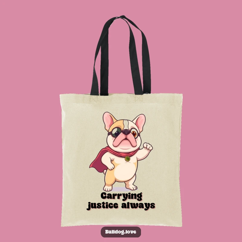 Funny Hero Bulldog Tote Bag - Carry Your Essentials with Canine Courage, Great Gift