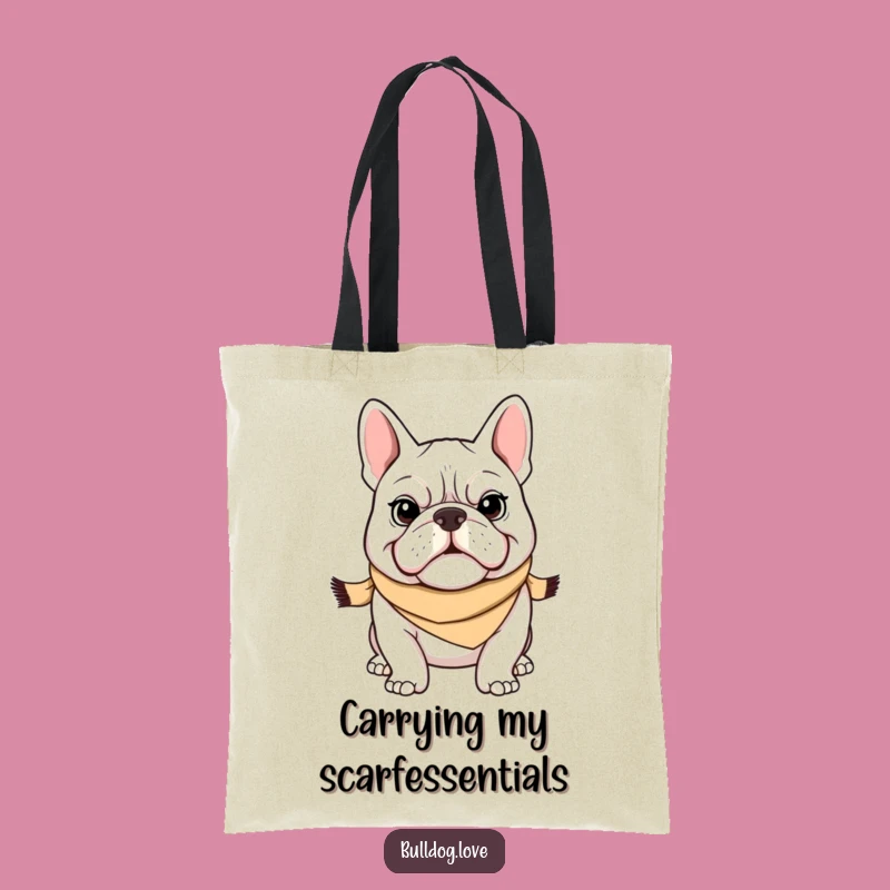 Funny Bulldog Scarf Tote Bag: Carry Your Essentials with Canine Chic Gift