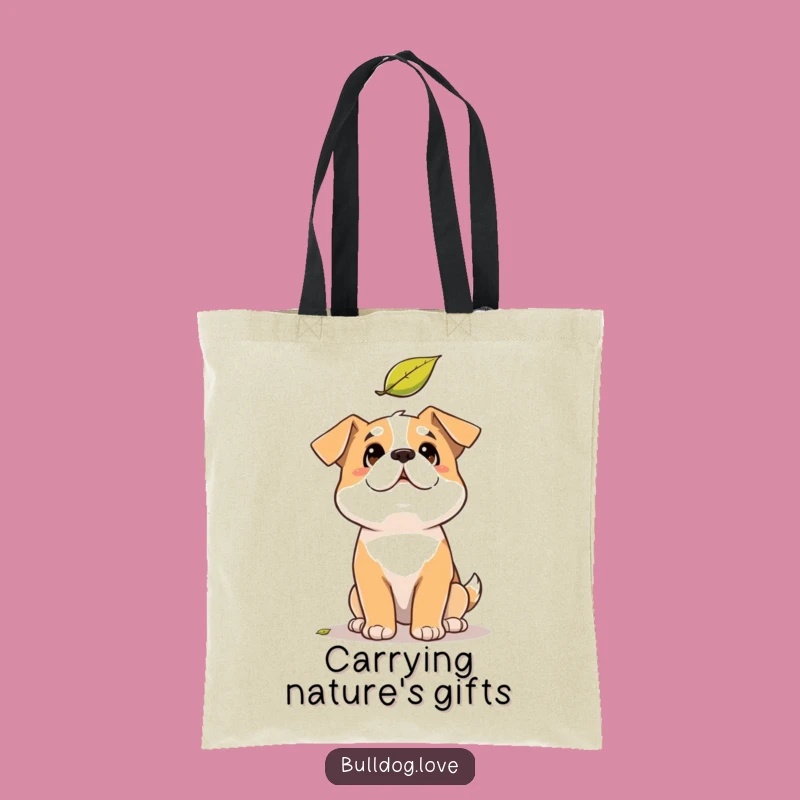 Funny Solid Dog Tote Bag: Amused Leaf Watcher, Practical & Comical Gift