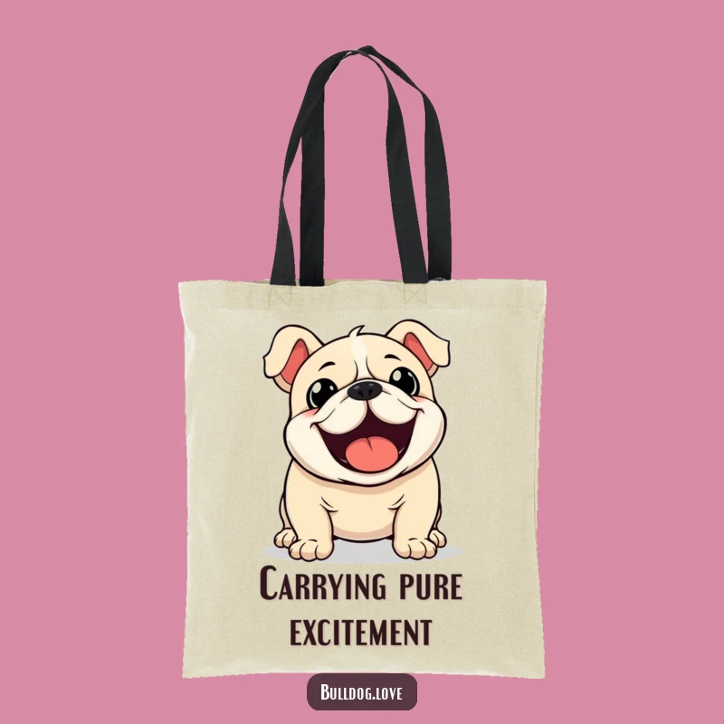 Funny Kawaii Bulldog Wagging Tote Bag - Carry Your Excitement Everywhere!