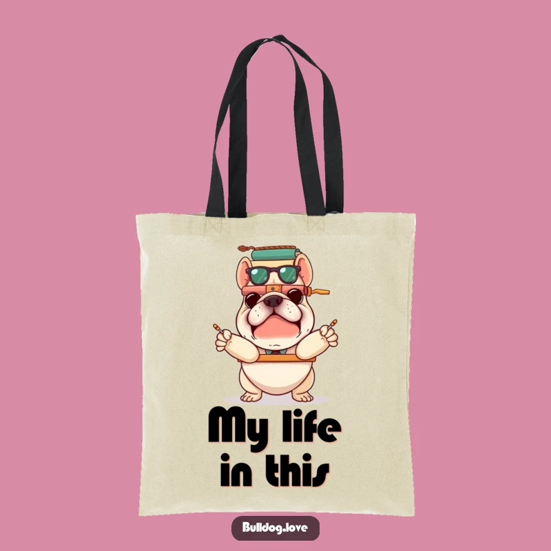 Funny Bulldog Balance Tote Bag: Stylish Carryall for Life's Juggling Act