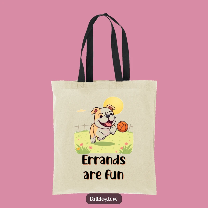Funny Bulldog Ball Tote: Carry Your Essentials with a Gleeful Pup's Energy