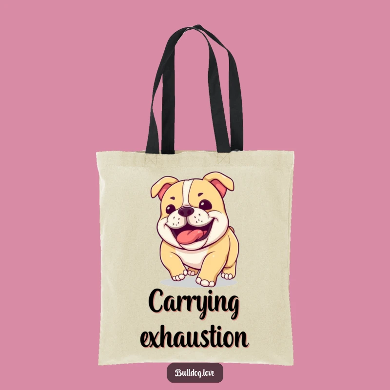 Funny Bulldog Jowls Panting Tote Bag: Carry Your Gear Humorously