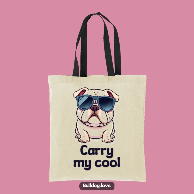 Funny Bulldog Sunglasses Tote Bag: Cool Dog Art for Everyday Style
