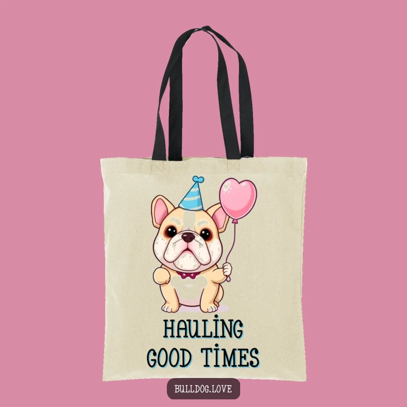 Funny Bulldog Party Tote Bag: Festive Dog Accessory, Perfect Gift