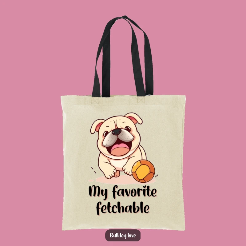 Funny Bulldog Ball Chase Tote Bag: Stylish Carryall for Playful Pups